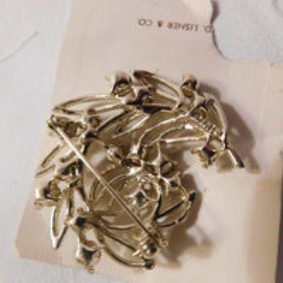 LISNER Blue Rhinestone Brooch Vintage - Picture 5 of 7